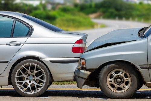 two cars involved in an accident