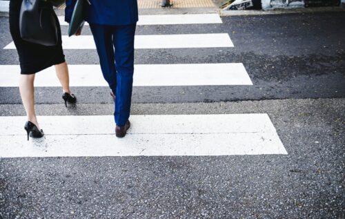 people using crosswalk